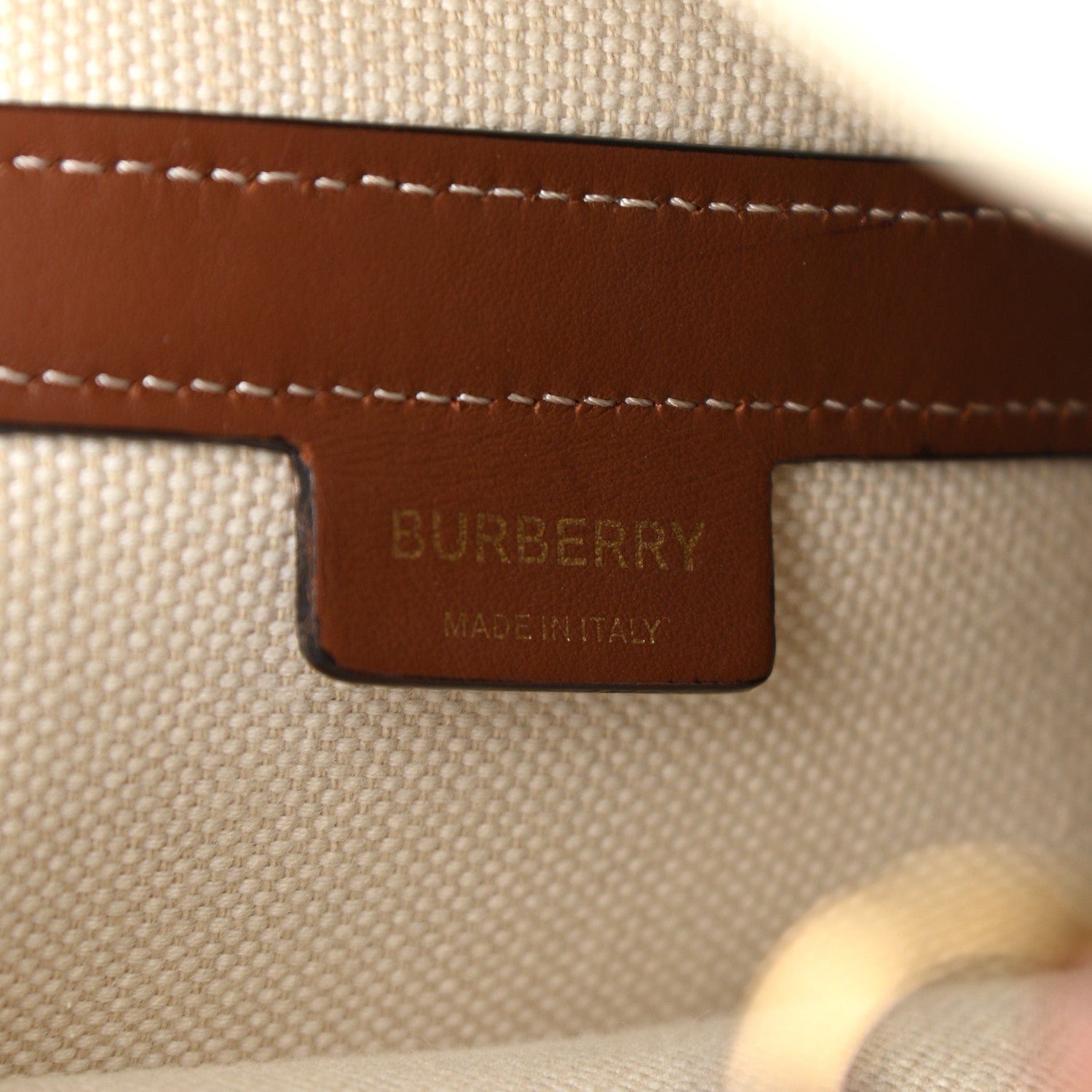Burberry Canvas Cotton Small Peggy Bucket Bag Natural Gold 6 of 14