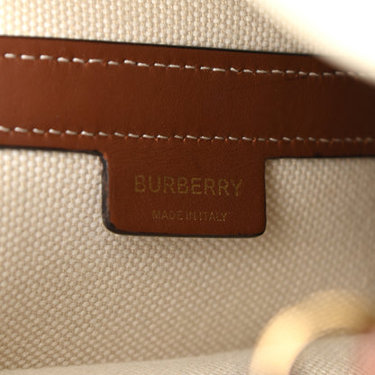 Burberry Canvas Cotton Small Peggy Bucket Bag Natural Gold 6 of 14