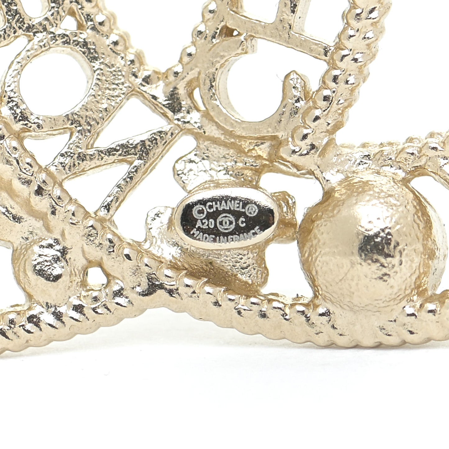 Crystal Pearl Chanel Charms CC Logo Brooch Gold