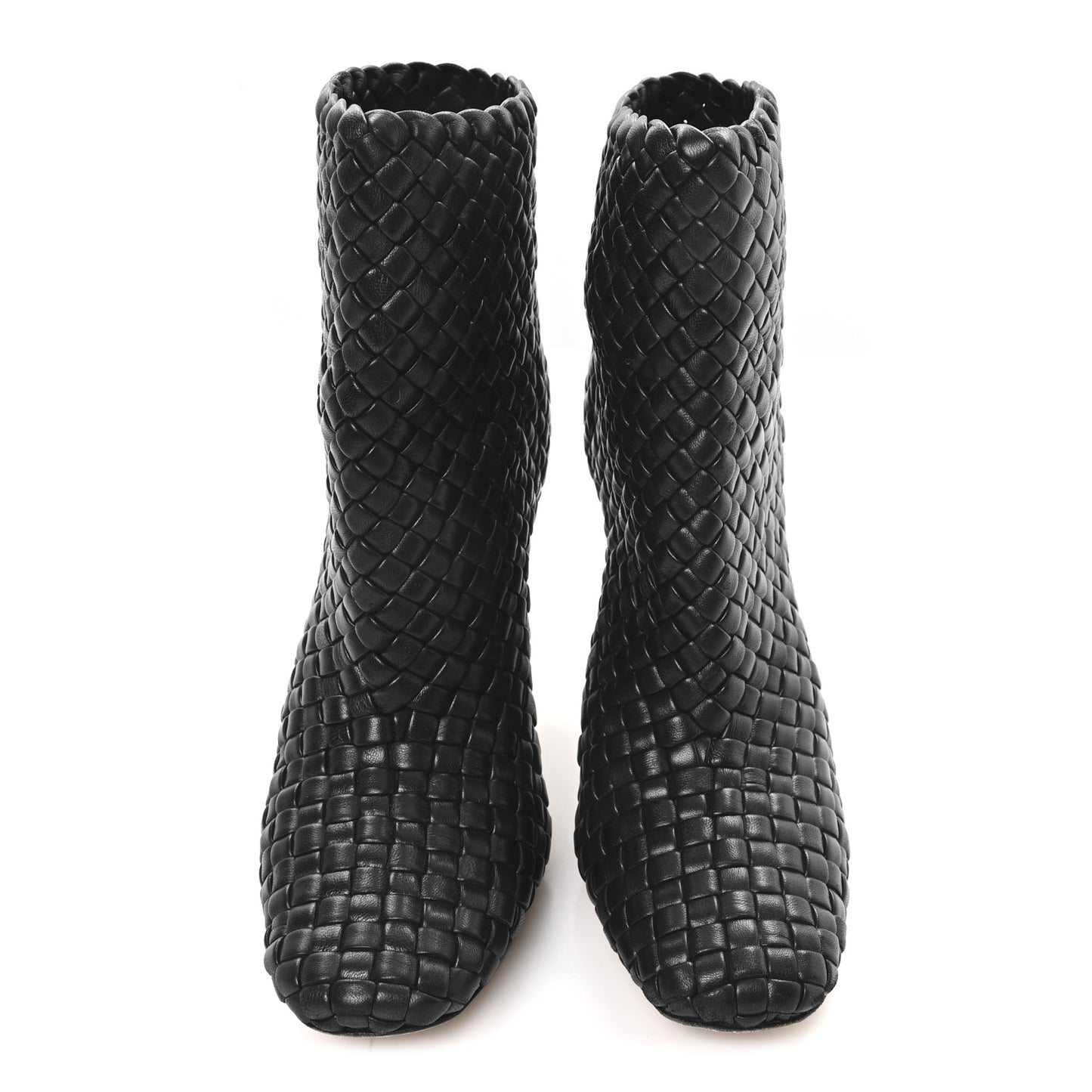 Nappa Padded Intreccio Canalazzo Ankle Boots 38 Black