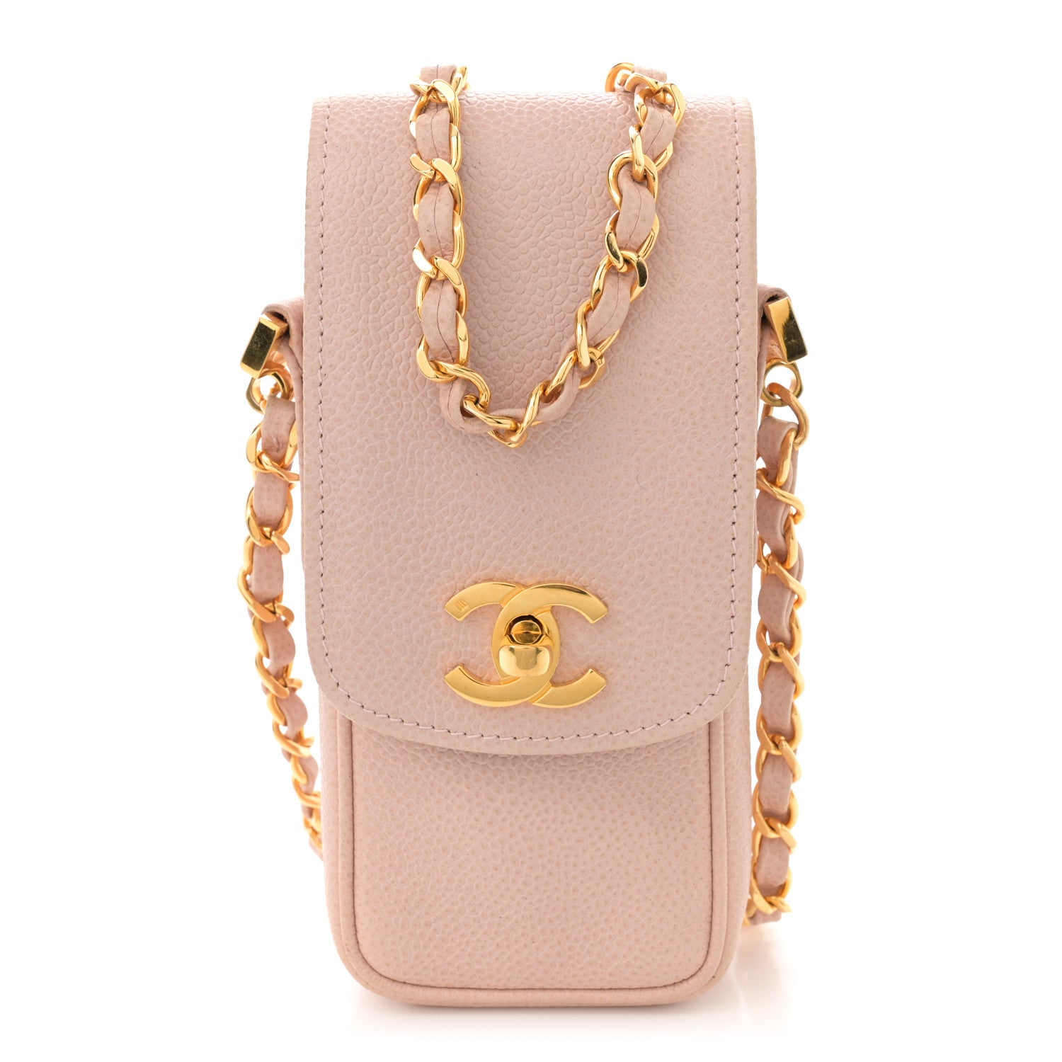 Chanel Caviar Phone Holder Crossbody Beige 1 of 11