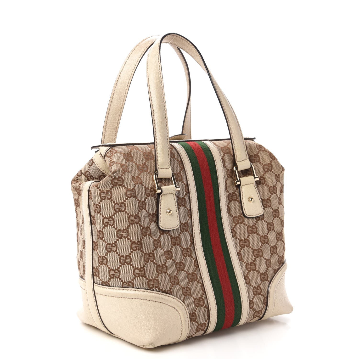 Gucci Monogram Web Treasure Boston Tote Off White 3 of 10
