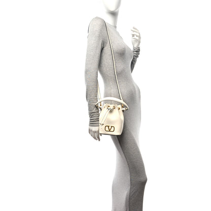 Valentino Garavani Nappa Mini VLogo Signature Bucket Bag Light Ivory 2 of 9