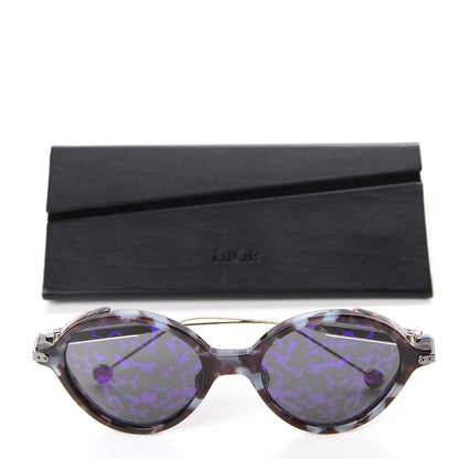 Christian Dior Acetate Leaf Print Umbrage Round Sunglasses Purple Foliage 7 of 7