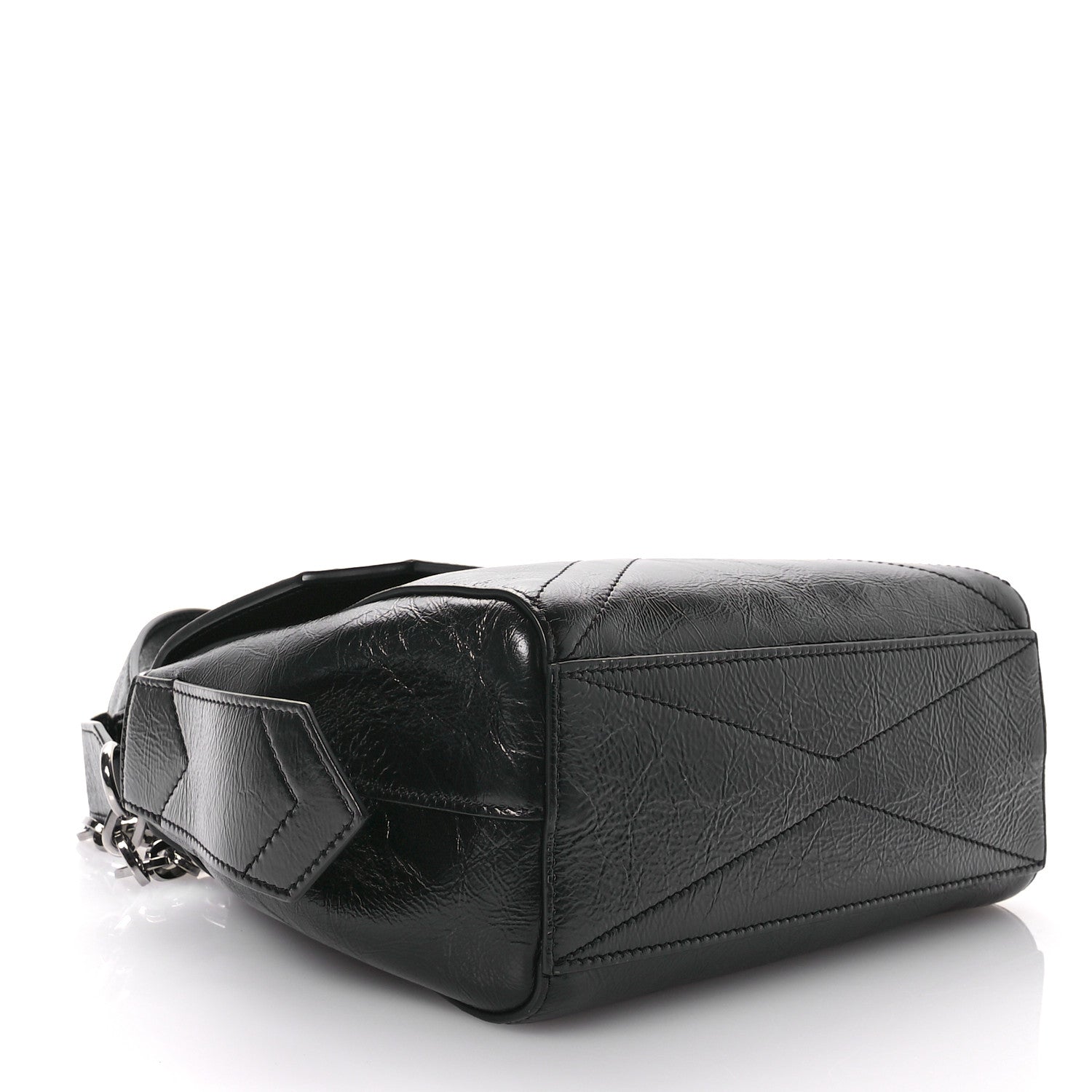 Givenchy Creased Patent Calfskin Small ID Flap Black 4 of 10