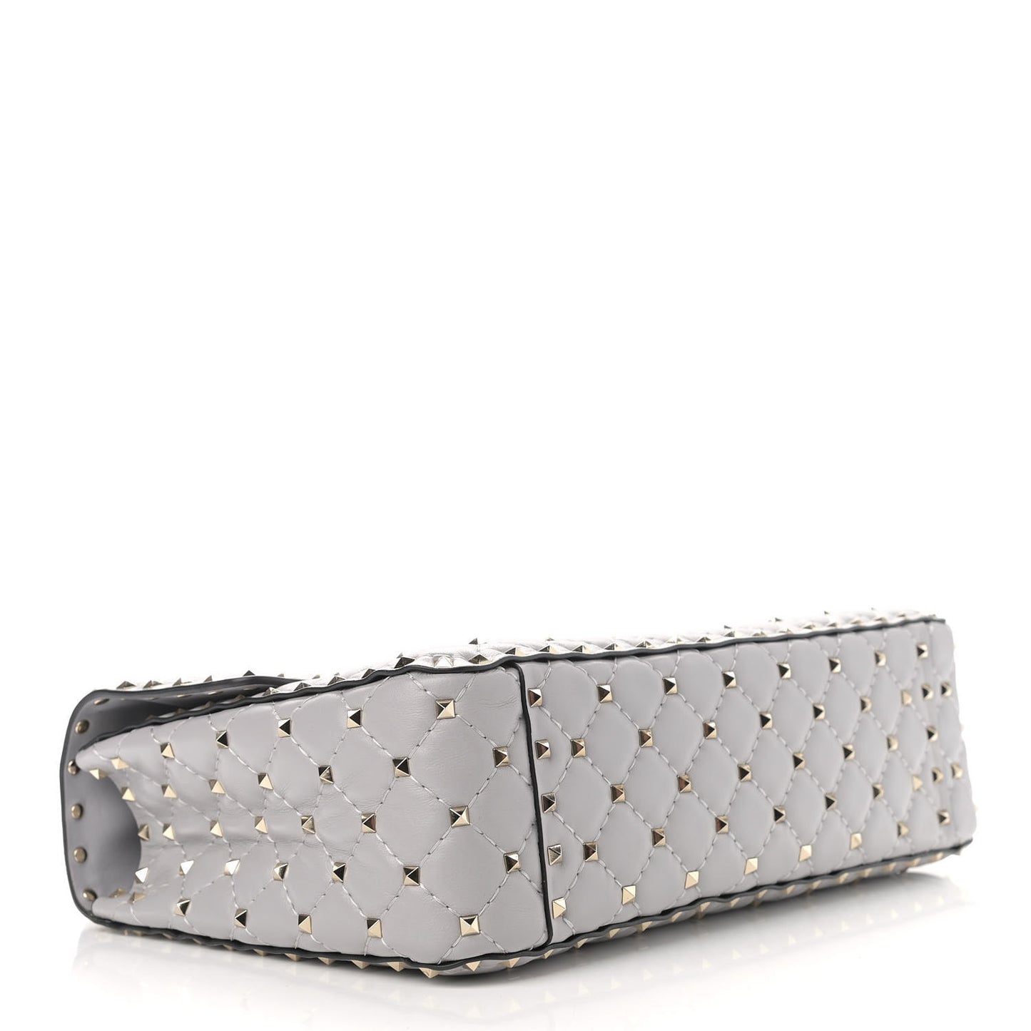 Nappa Large Rockstud Spike Shoulder Bag Pastel Grey