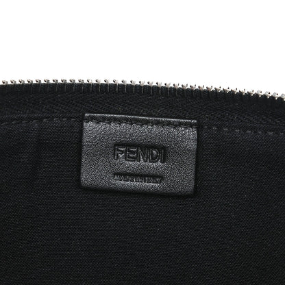Fendi Vitello Dolce Fox Elaphe Ayers Hypnoteyes Zip Around Pouch Black Giallo Multicolor 6 of 8