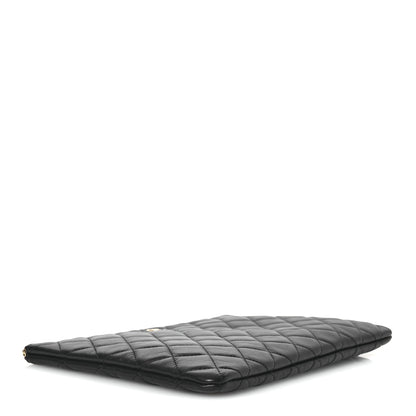 Chanel Lambskin Quilted Medium Cosmetic Case Black 4 of 9