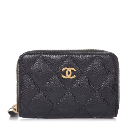 Chanel Caviar Quilted Zip Coin Purse Black 1 of 8