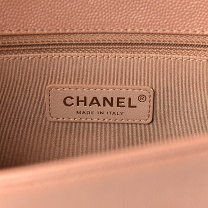 Chanel Caviar Chevron Quilted New Medium Boy Flap Light Brown 6 of 11