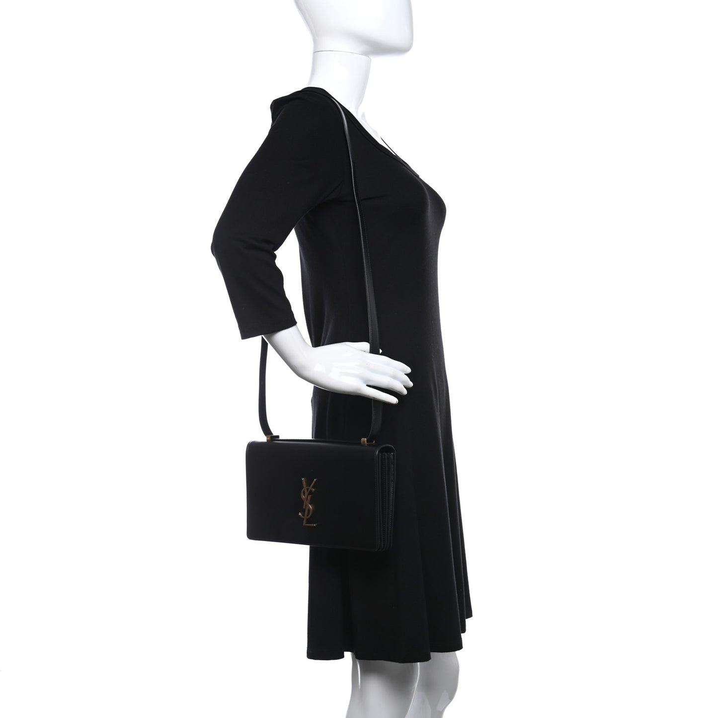 Smooth Calfskin Shoulder Bag Black