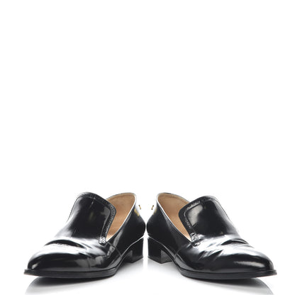 Chanel Glazed Calfskin CC Loafers 38 Black 6 of 14