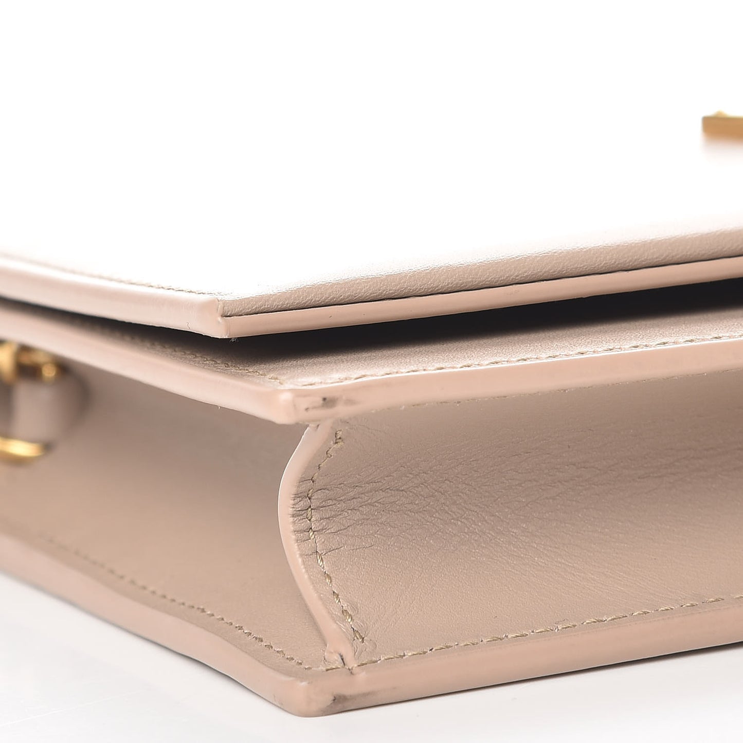 Smooth Calfskin Classic Monogram Kate Tassel Chain Wallet Light Natural