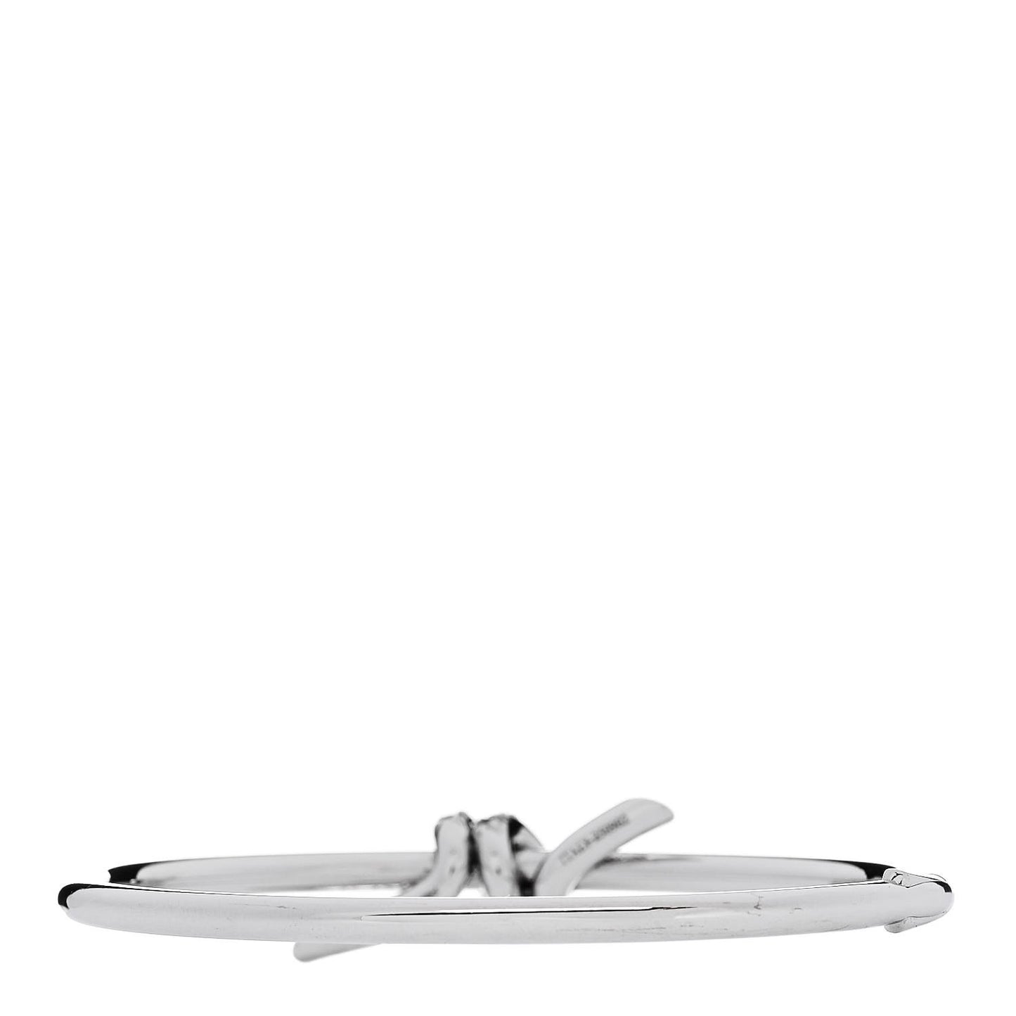 18K White Gold Diamond Knot Wire Bangle Bracelet