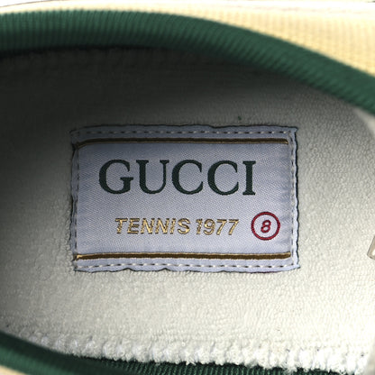 Gucci Old Tennis Tweed Web Mens 1977 Tennis Sneakers 8 Burro Mystic White 8 of 10