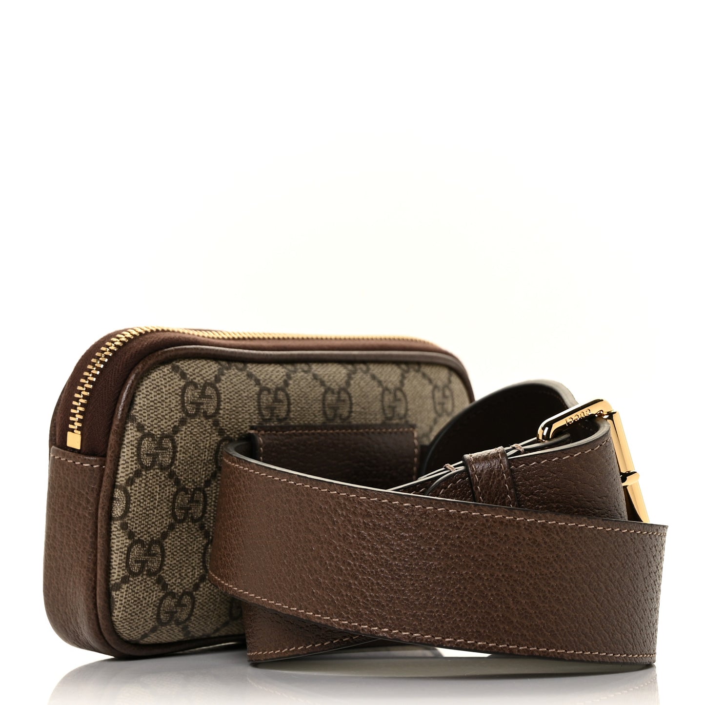 GG Supreme Monogram Web Ophidia Belted iPhone Case 85 34 Dark Brown