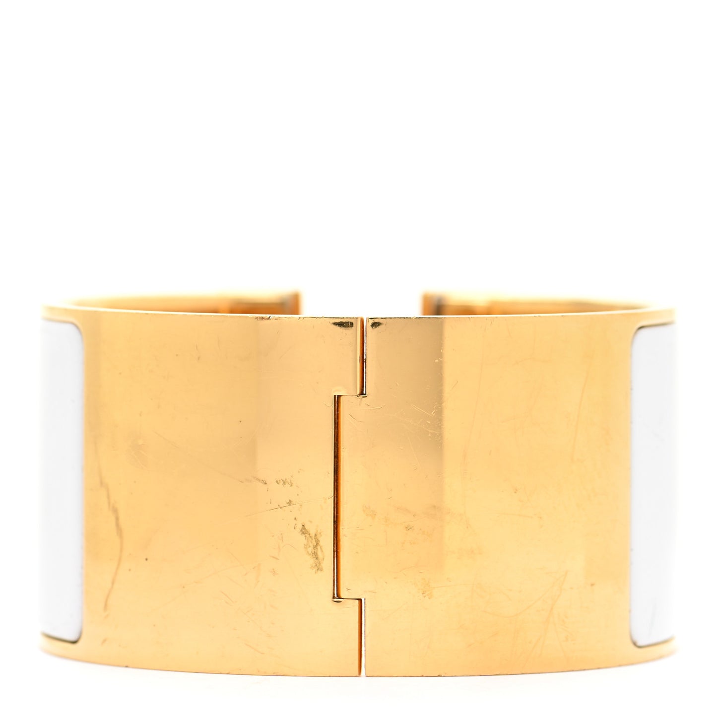 Enamel Extra Wide Clic Clac H Bracelet PM White
