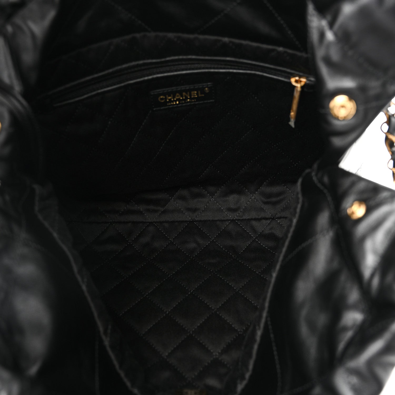 Chanel Shiny Calfskin Quilted Small Chanel 22 Black 5 of 11