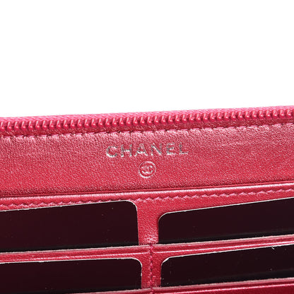 Chanel Metallic Patent Calfskin Quilted Boy L-Gusset Zip Wallet Pink 6 of 9