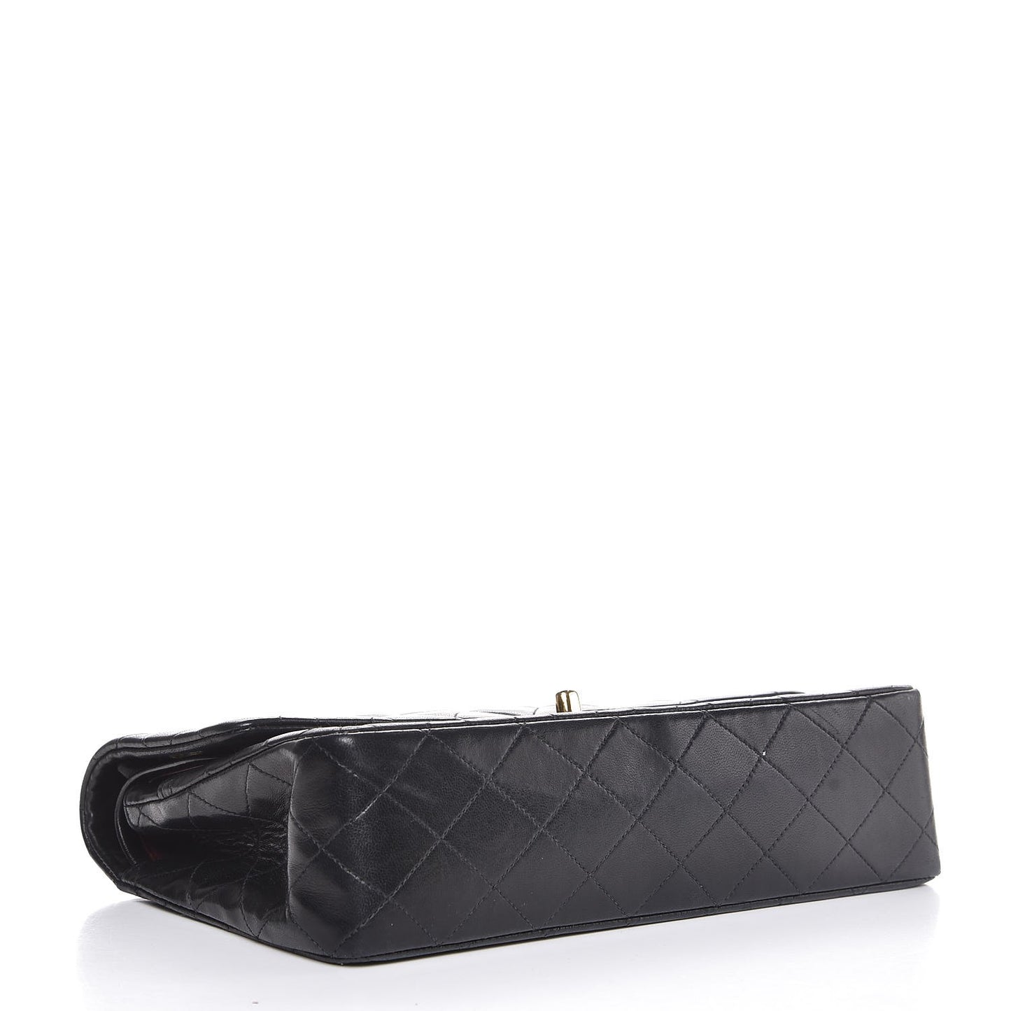 Lambskin Quilted Medium Double Flap Black