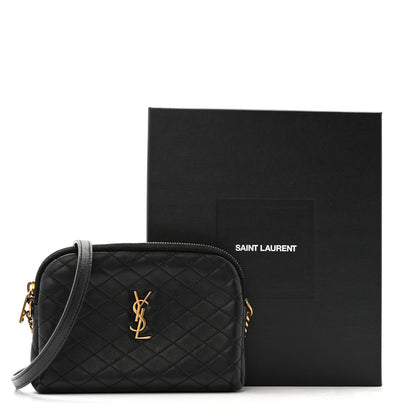 Saint Laurent Lambskin Quilted Gaby Zipped Pouch Black 14 of 14