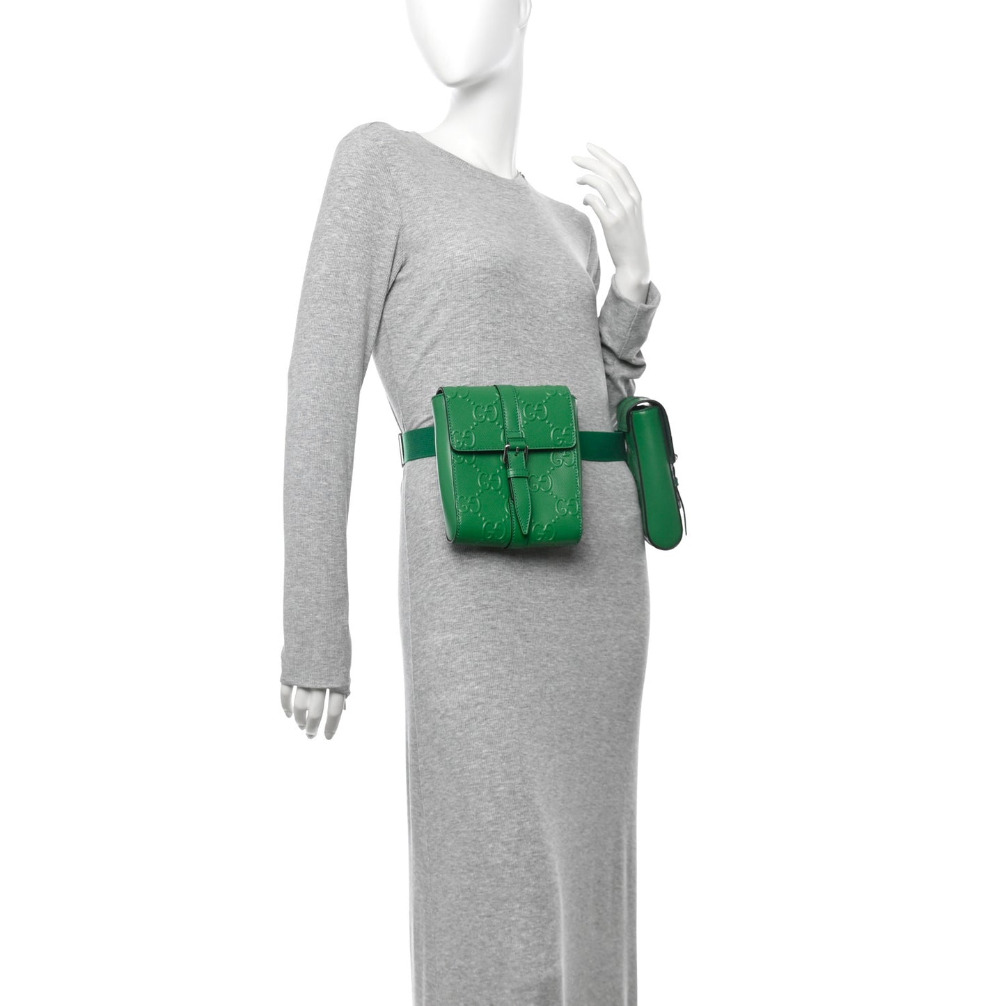 Calfskin GG Tennis Embossed 2 Detachable Pouch Belt Bag New Shamarock