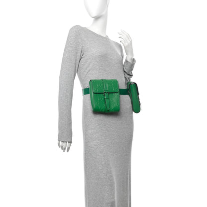 Gucci Calfskin GG Tennis Embossed 2 Detachable Pouch Belt Bag New Shamarock 2 of 11