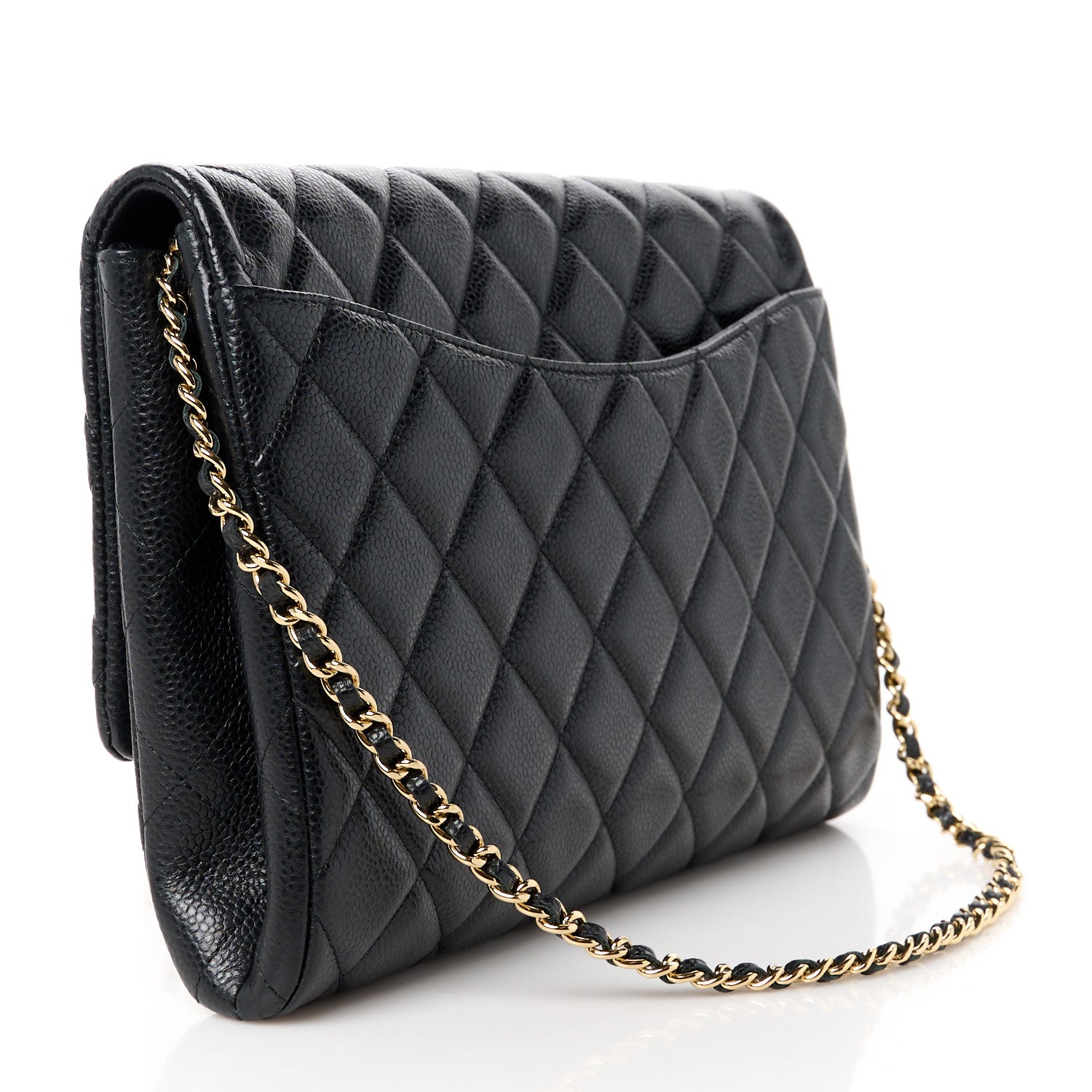 Chanel Caviar Quilted Clutch With Chain Flap Black 3 of 12