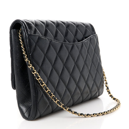 Chanel Caviar Quilted Clutch With Chain Flap Black 3 of 12