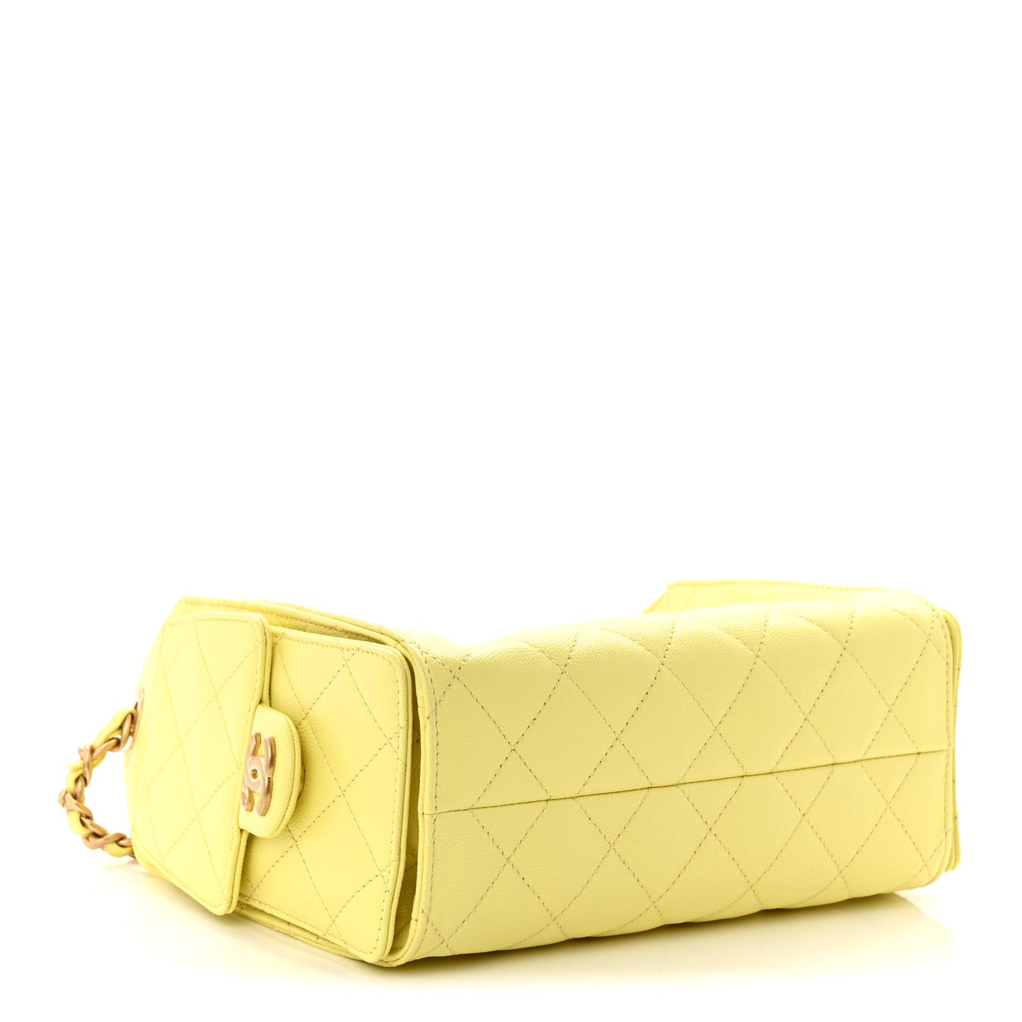 Caviar Quilted Mini Chanel 25 Handbag Light Yellow