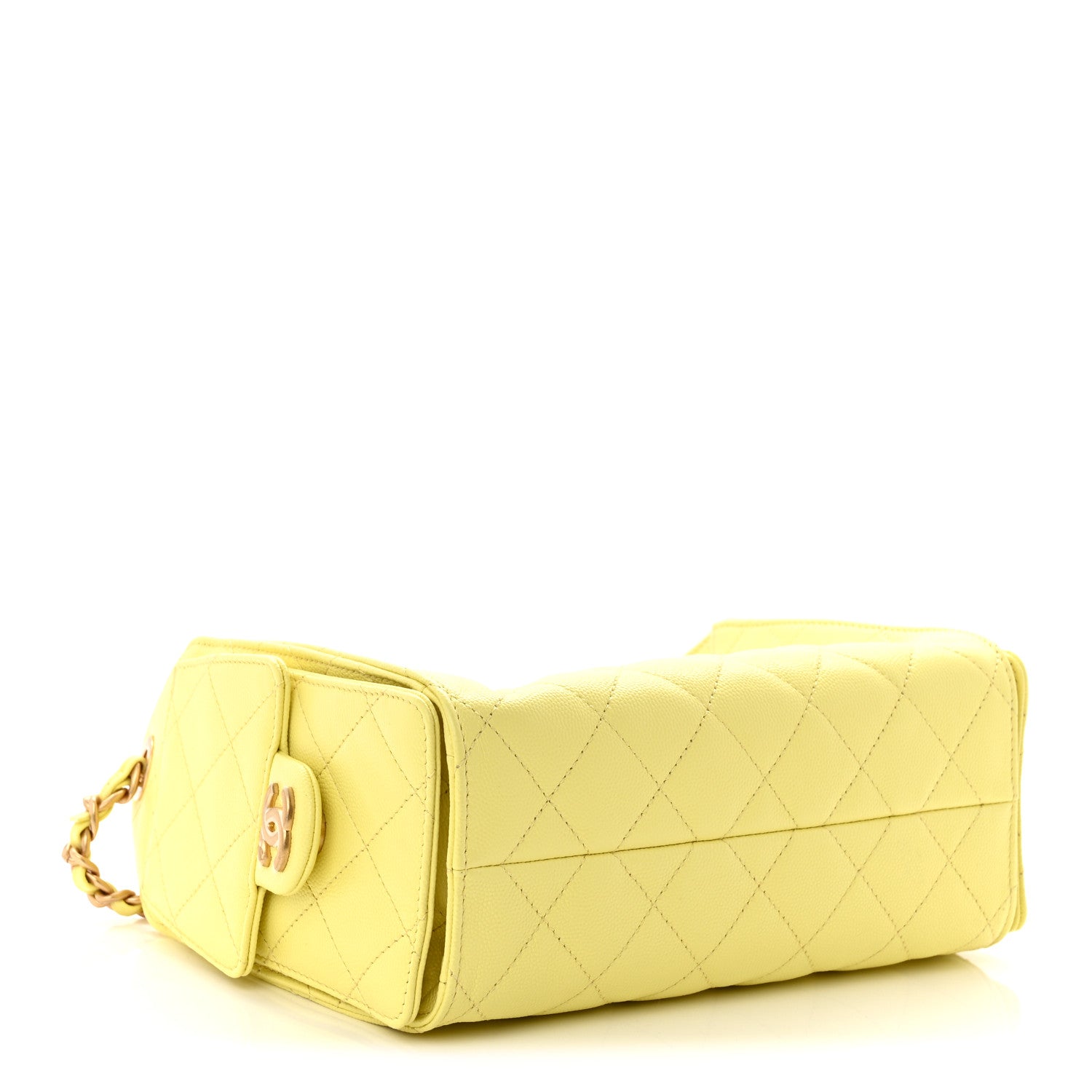 Chanel Caviar Quilted Mini Chanel 25 Handbag Light Yellow 4 of 10