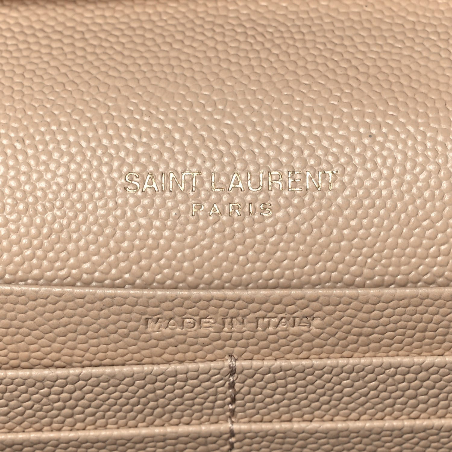 Saint Laurent Grain De Poudre Matelasse Chevron Monogram Chain Wallet Nude Powder 6 of 13
