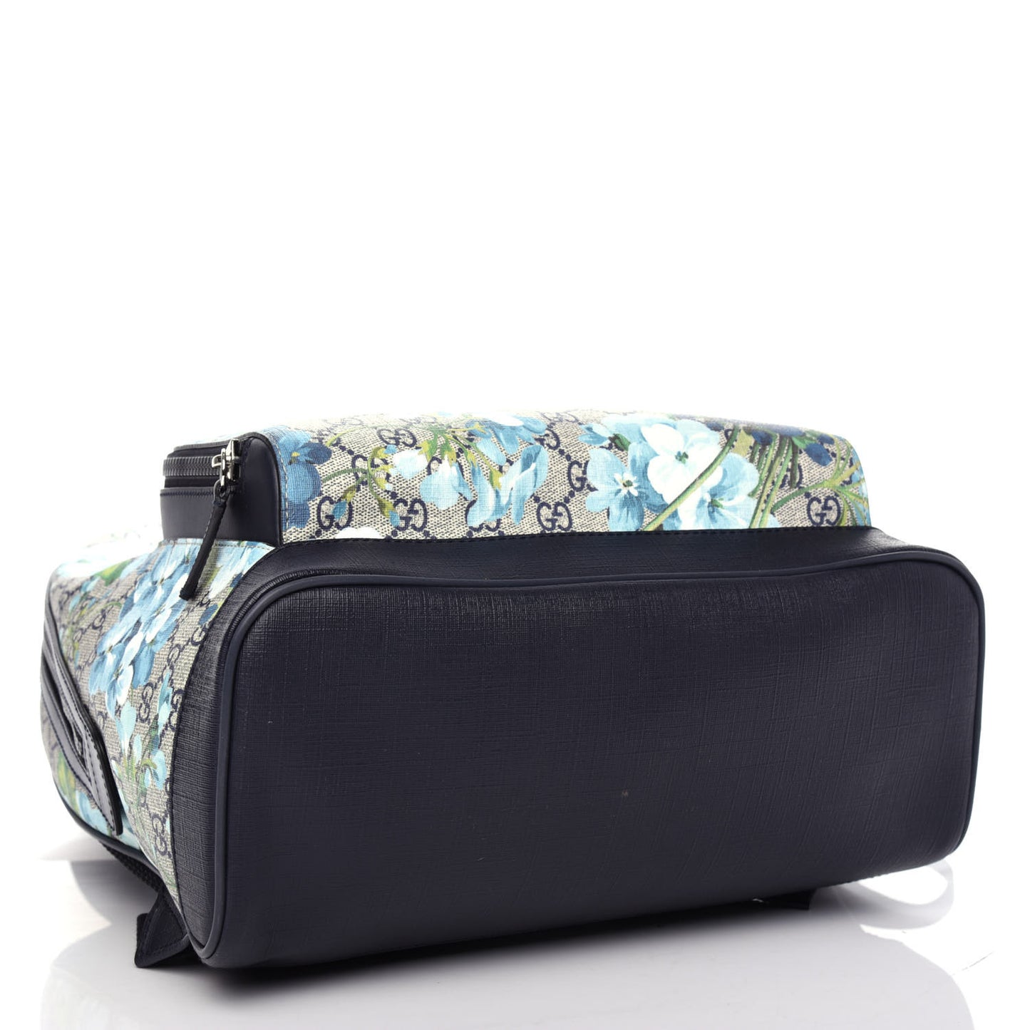 GG Supreme Monogram Blooms Medium Day Backpack Beige Blue Navy