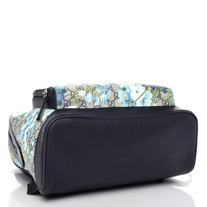 Gucci GG Supreme Monogram Blooms Medium Day Backpack Beige Blue Navy 3 of 9