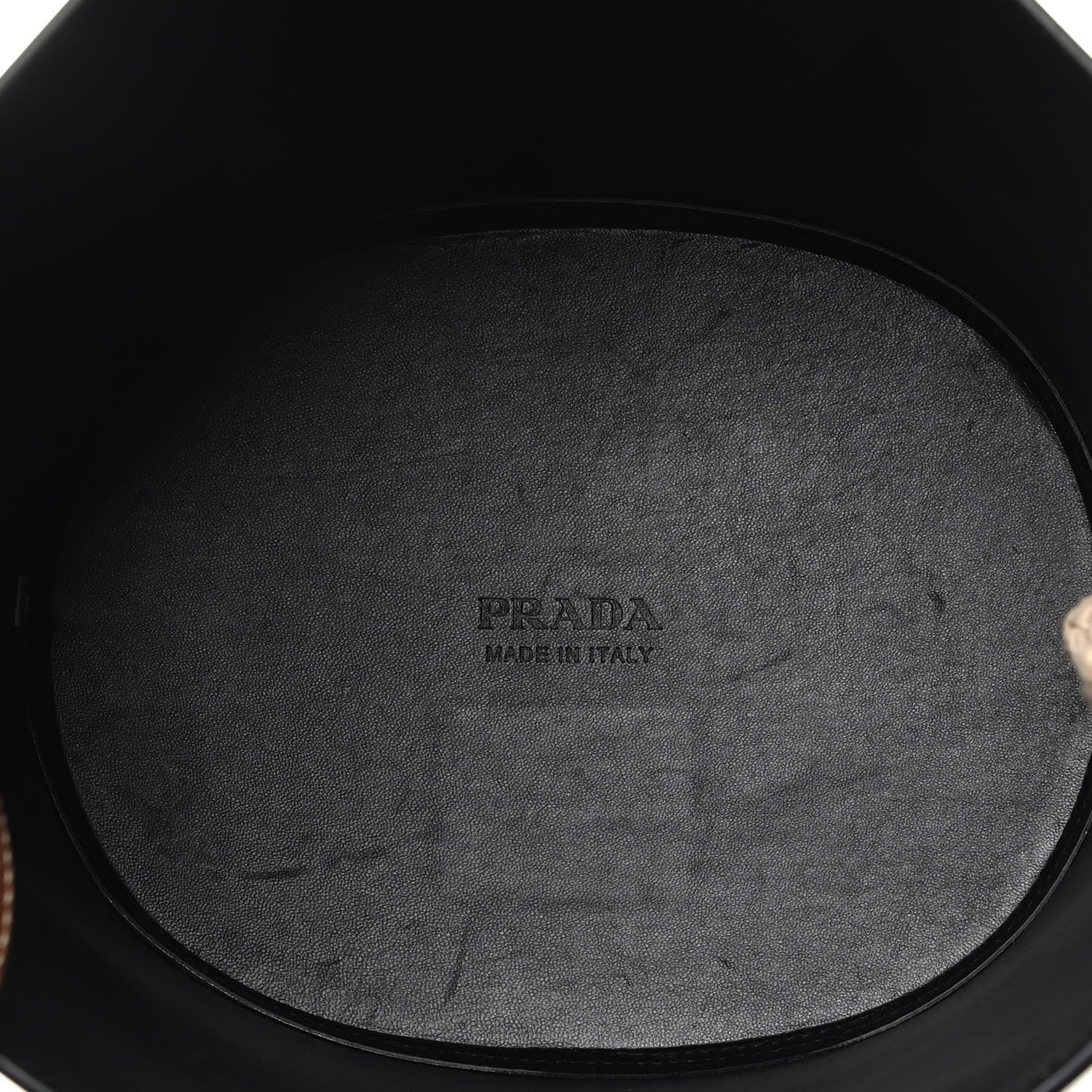 Prada City Calfskin Knotted Rope Bucket Bag Cognac 6 of 11