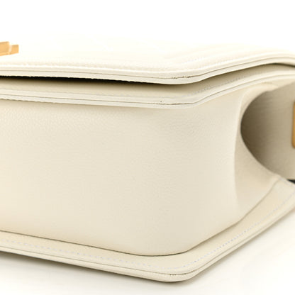 Chanel Caviar Quilted Medium Boy Flap White 9 of 10