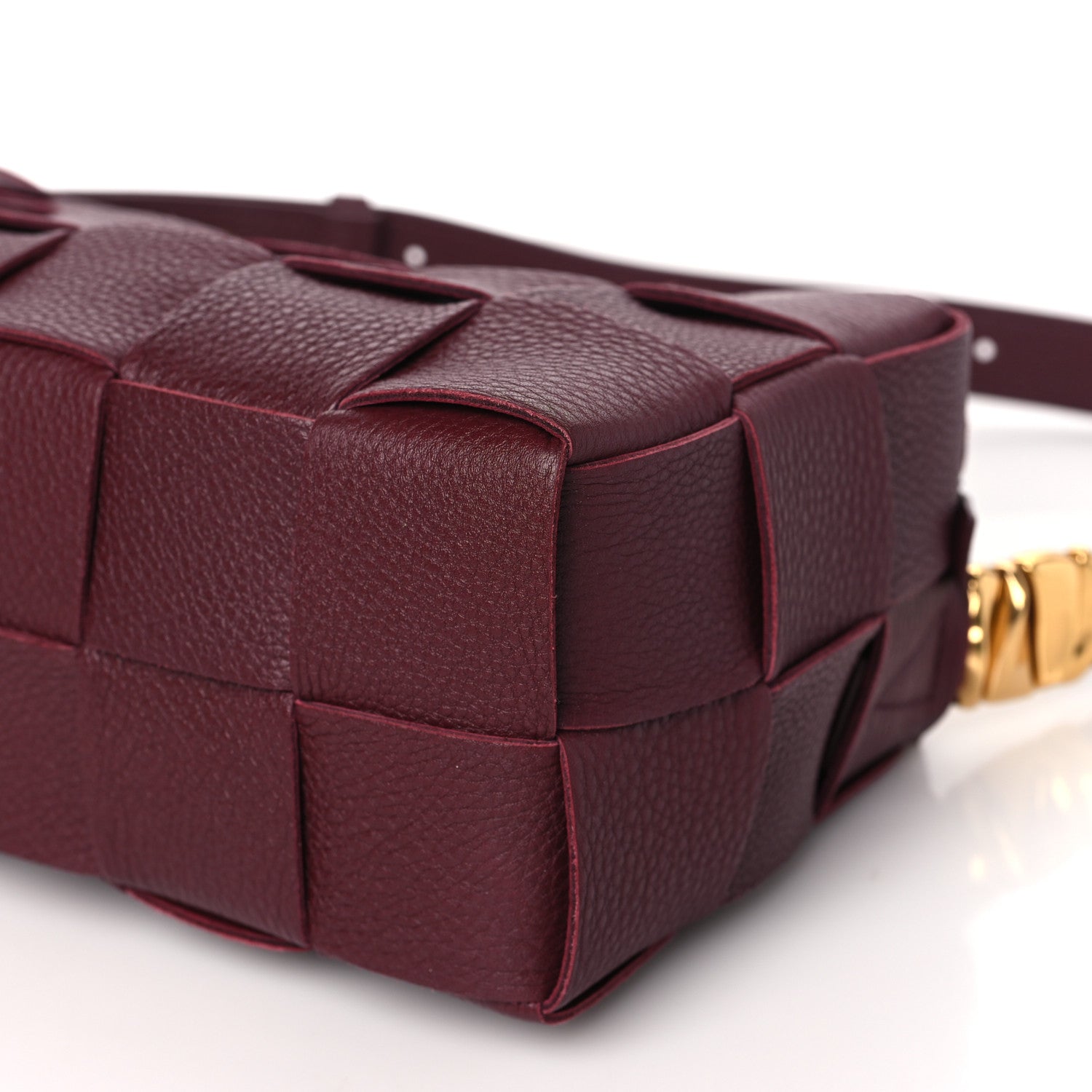 Bottega Veneta Grained Calfskin Maxi Intrecciato Brick Cassette Bag Bordeaux 10 of 10