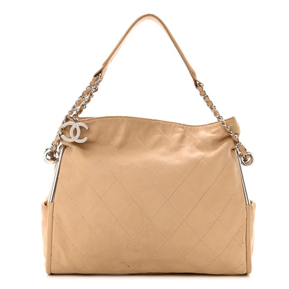 Chanel Lambskin Stitched Medium Ultimate Soft Tote Beige 1 of 21