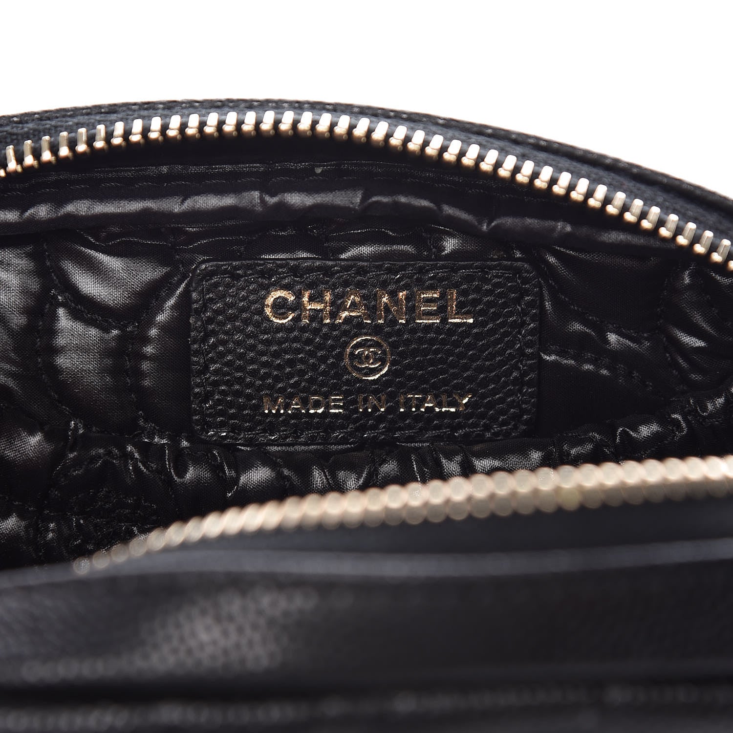 Chanel Caviar Camellia Embossed Small Cosmetic Case Black 6 of 7