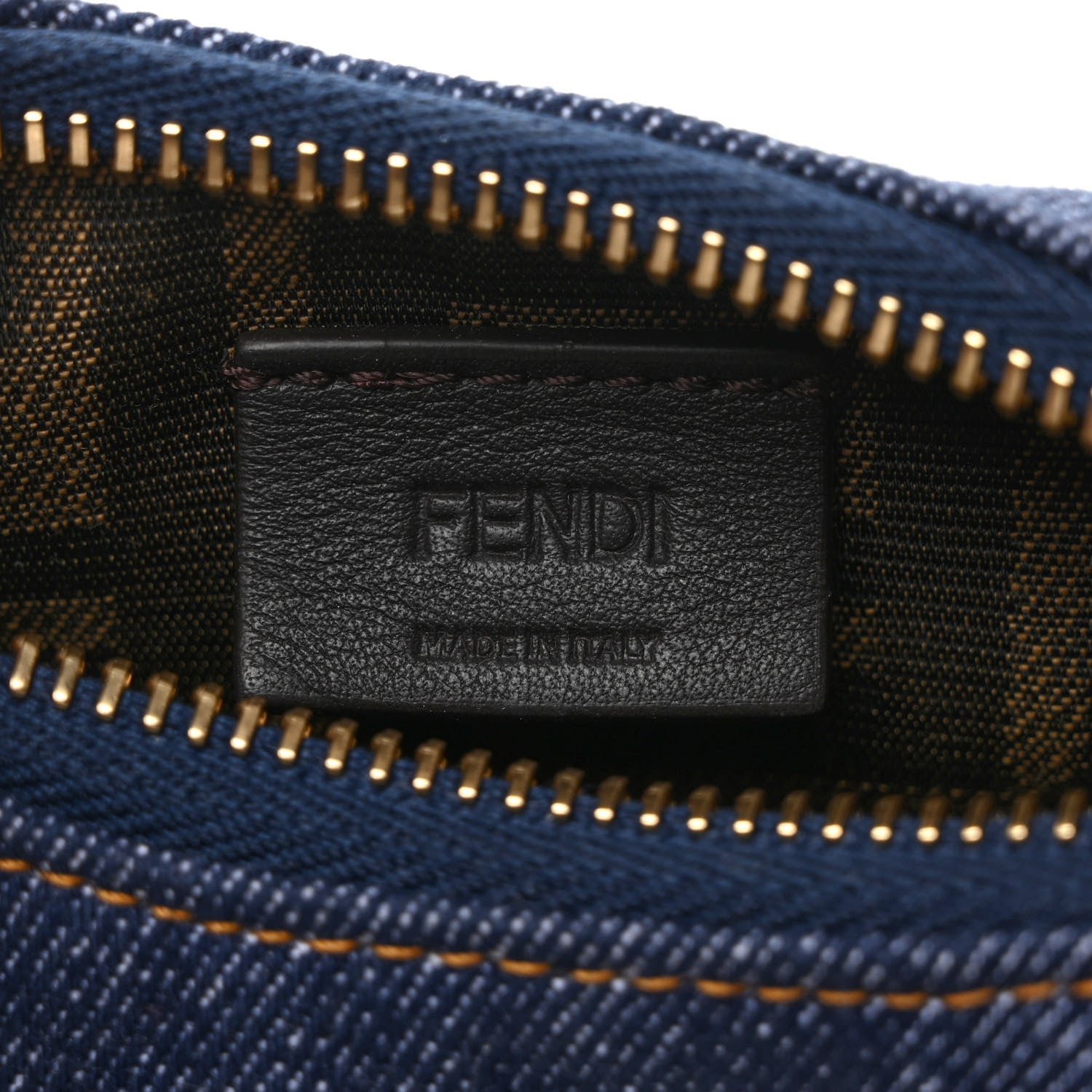 Fendi Denim Shiny Nappa Nano Fendigraphy Hobo Charm Blue Moro 6 of 7
