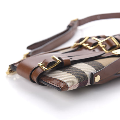 Burberry House Check Bridle Calfskin Mini Parmoor Clutch Bag Dark Tan 6 of 11