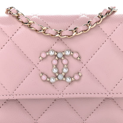 Chanel Caviar Quilted Coco Candy Card Holder On Chain Light Pink 9 of 13