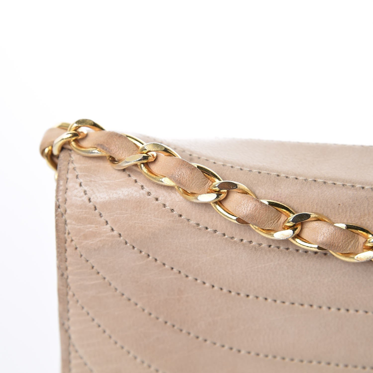 Chanel Lambskin Quilted Small Single Flap Beige 14 of 17