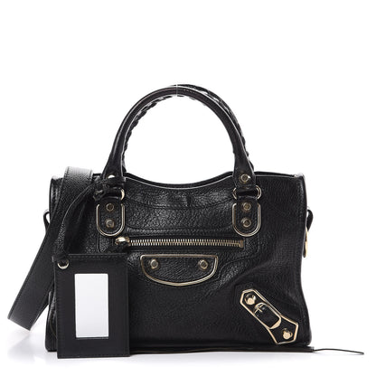 Balenciaga Chevre Gold Metallic Edge Hardware Mini City Black 1 of 13