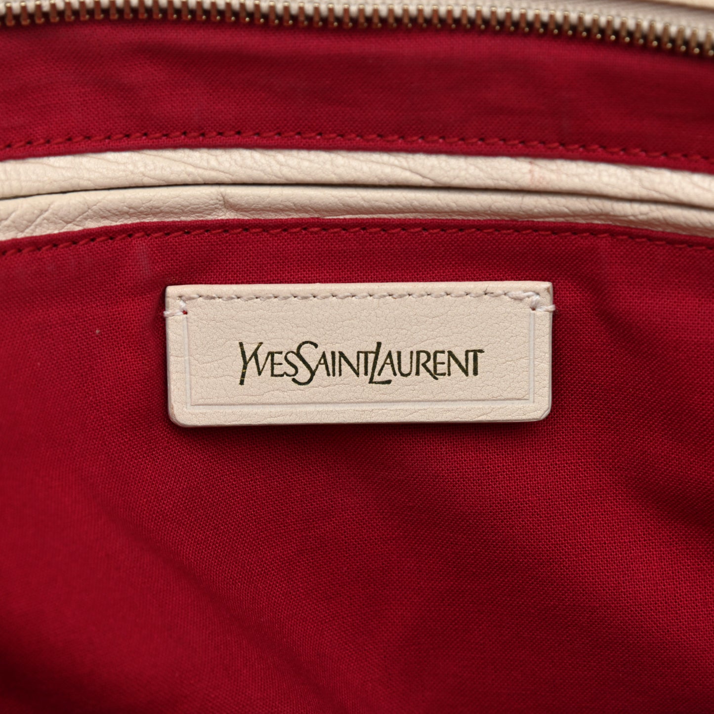 Linen Sheepskin Large Cabas ChYc Tote Red