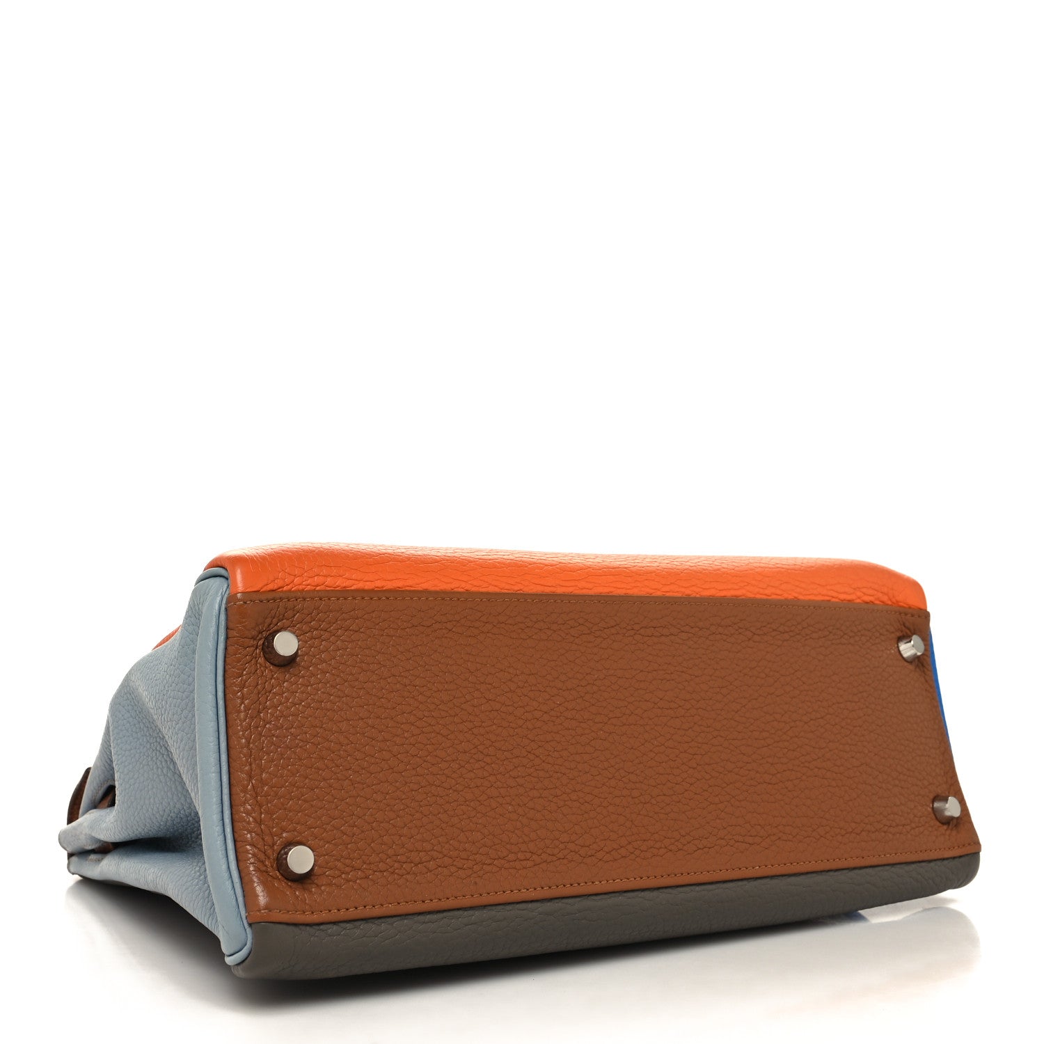 Hermes Taurillon Clemence Arlequin Kelly Retourne 32 Orange Sanguine Gold 4 of 15