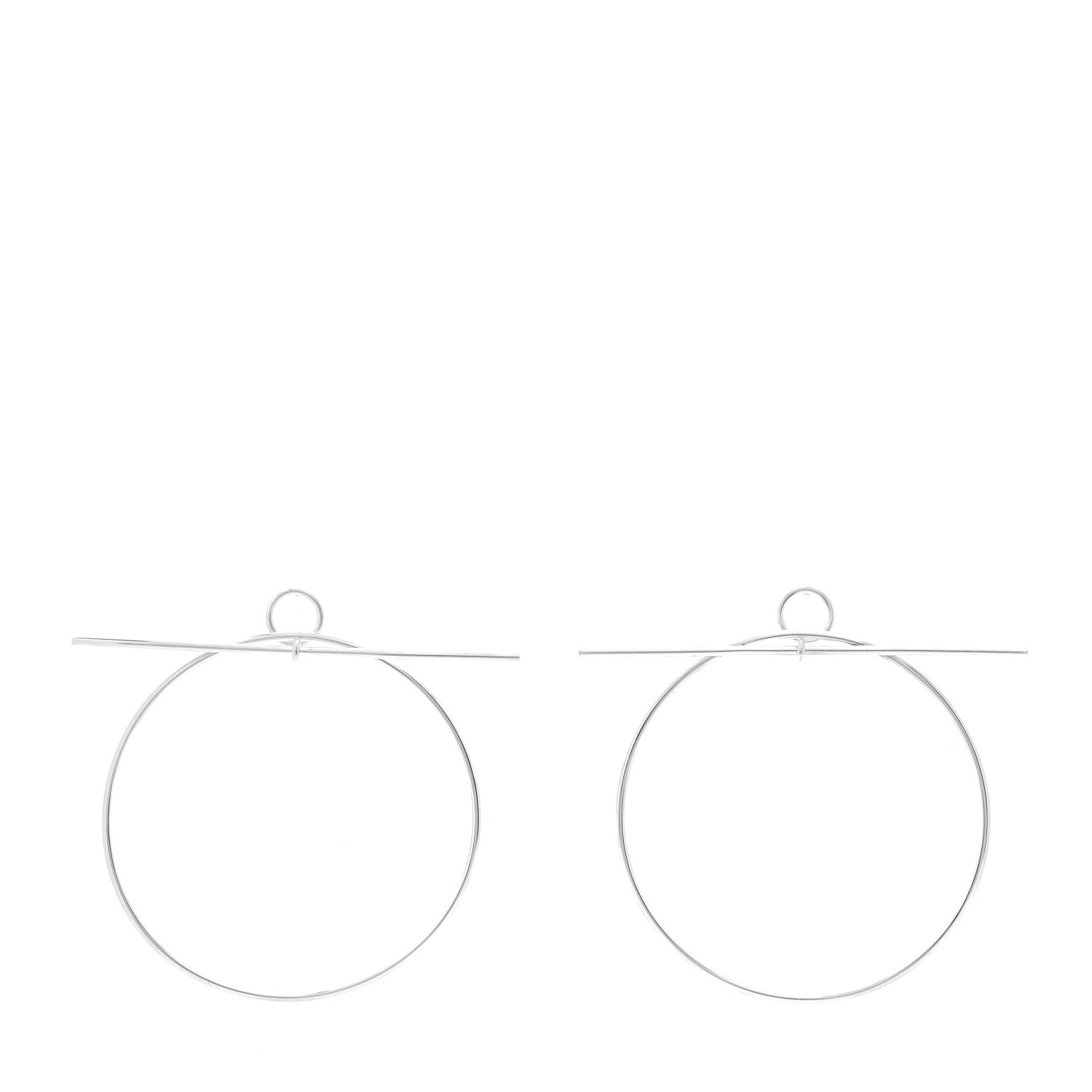 Hermes Sterling Silver TGM Loop Earrings 1 of 4