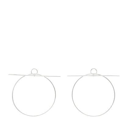 Hermes Sterling Silver TGM Loop Earrings 1 of 4