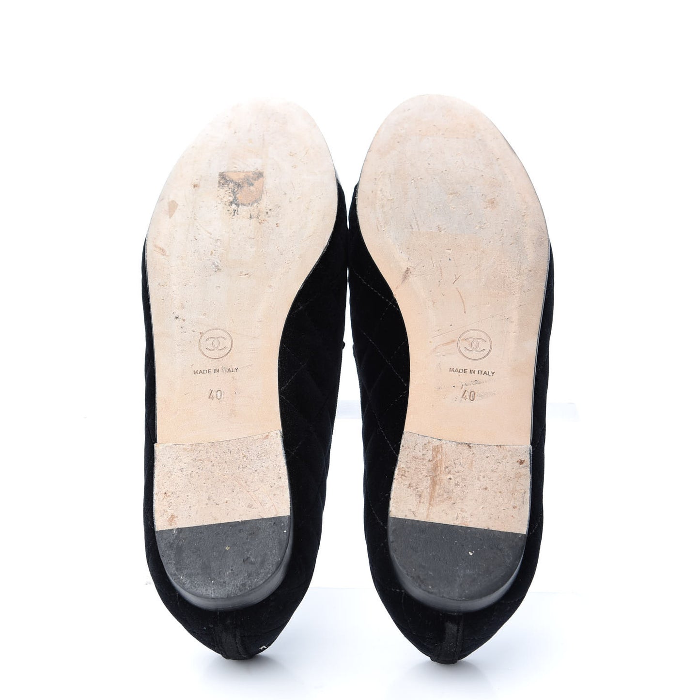 Velvet Quilted Cap Toe Womens CC Loafers 40 Black