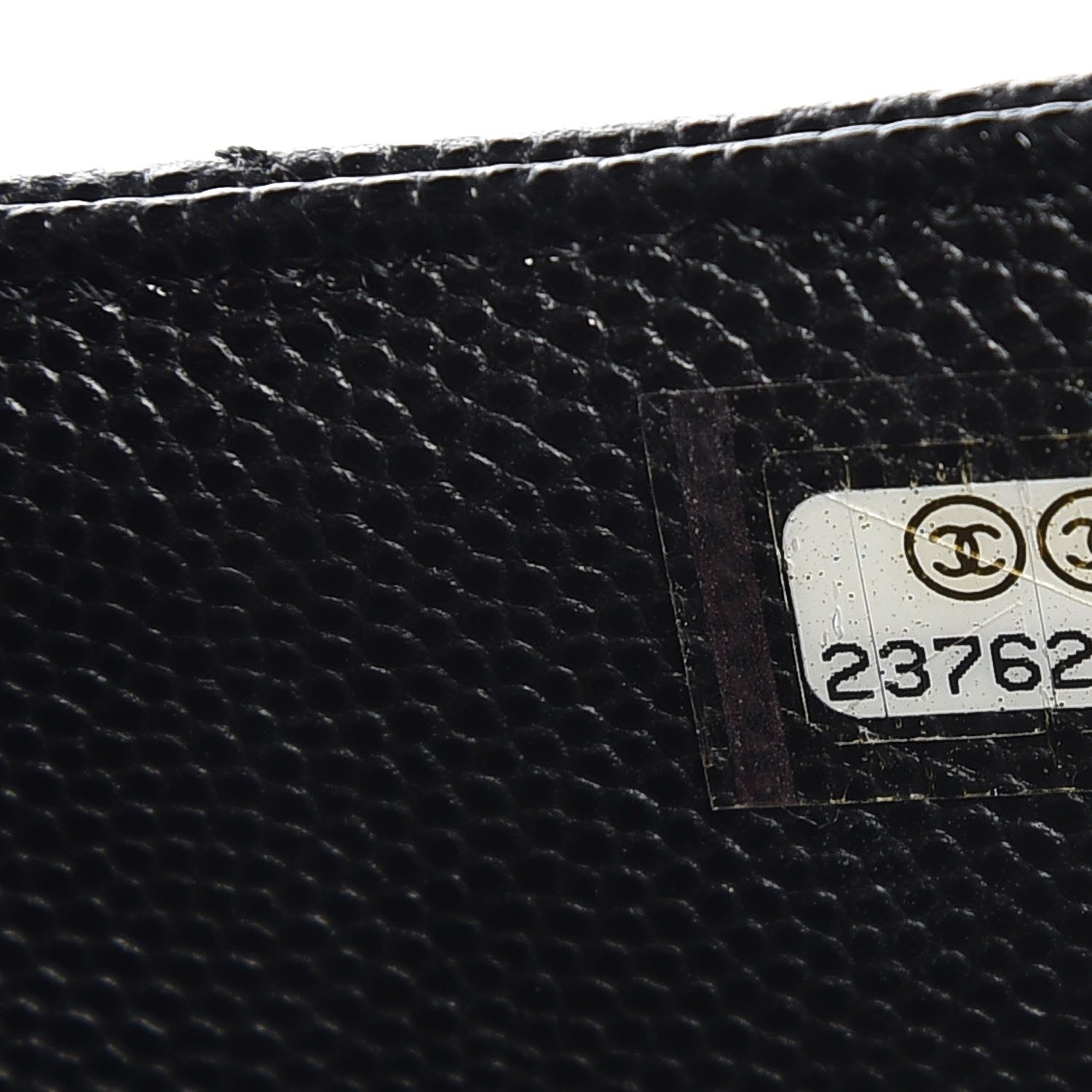 Chanel Caviar Chevron Quilted Zip Pouch Black 7 of 8